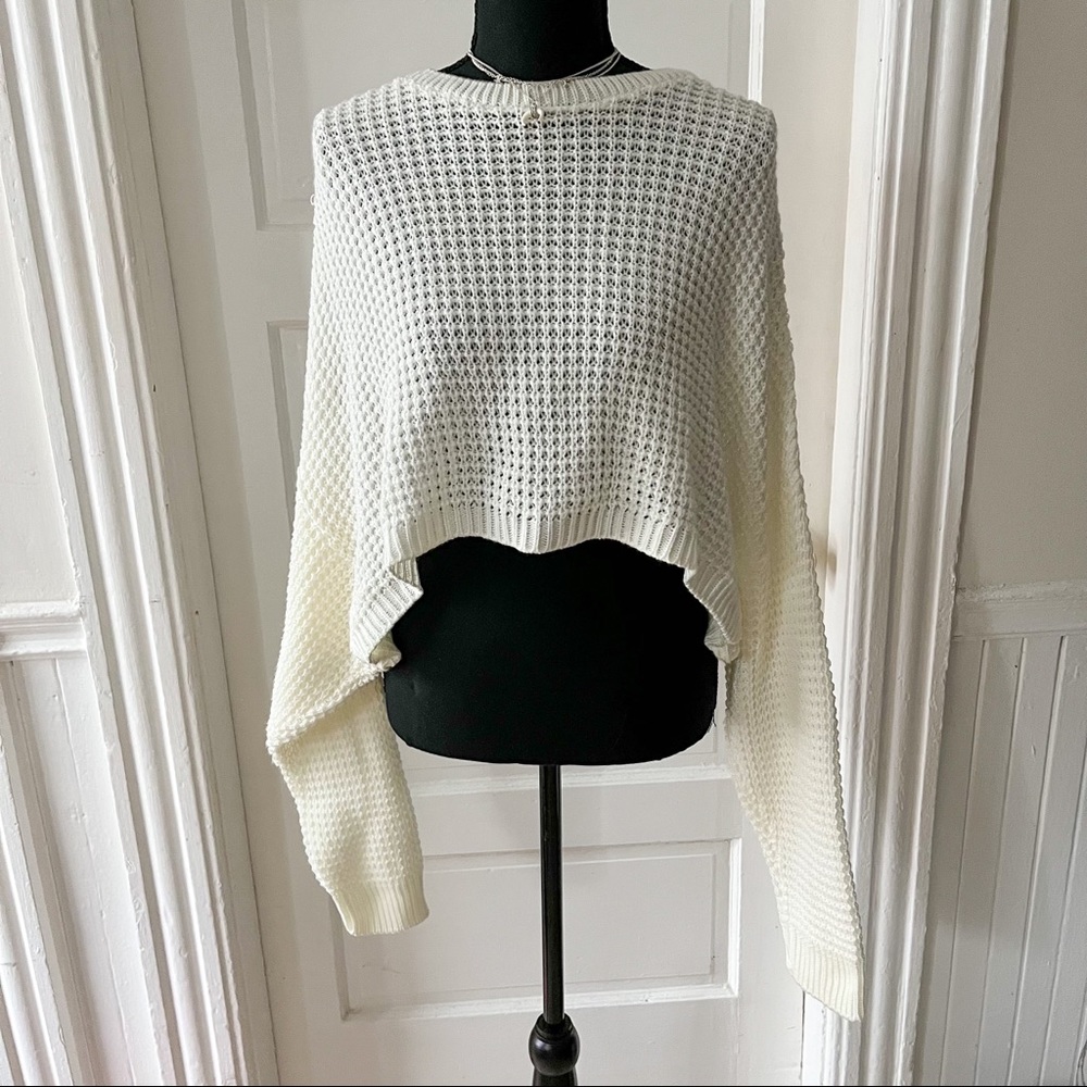 Nasty Gal Knitted Waffle Batwing Sweater